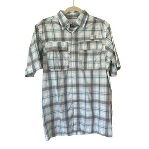Habit Solar Factor UPF‎ 40+ Shirt Men's S Seaside Gray Plaid Vented Outdoor